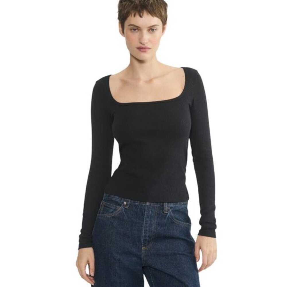 Aritzia TNA HomeStretch™ Rib Squareneck Longsleeve